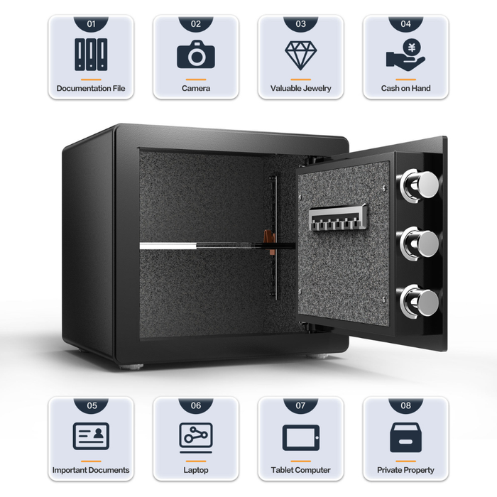 Steel Vault Safe Box H35 Combination/ Fingerprint Lock