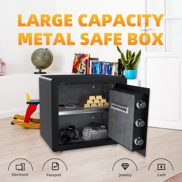 Steel Vault Safe Box H35 Combination/ Fingerprint Lock