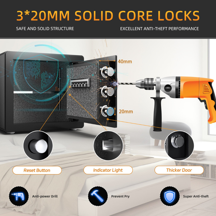 Steel Vault Safe Box H35 Combination/ Fingerprint Lock