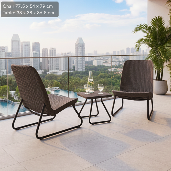 Rio Outdoor Balcony Patio Sofa Set Brown (Free Delivery)