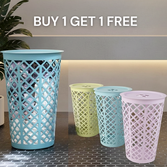 Button Laundry Tall Basket 46L (Buy 1 Free 1)