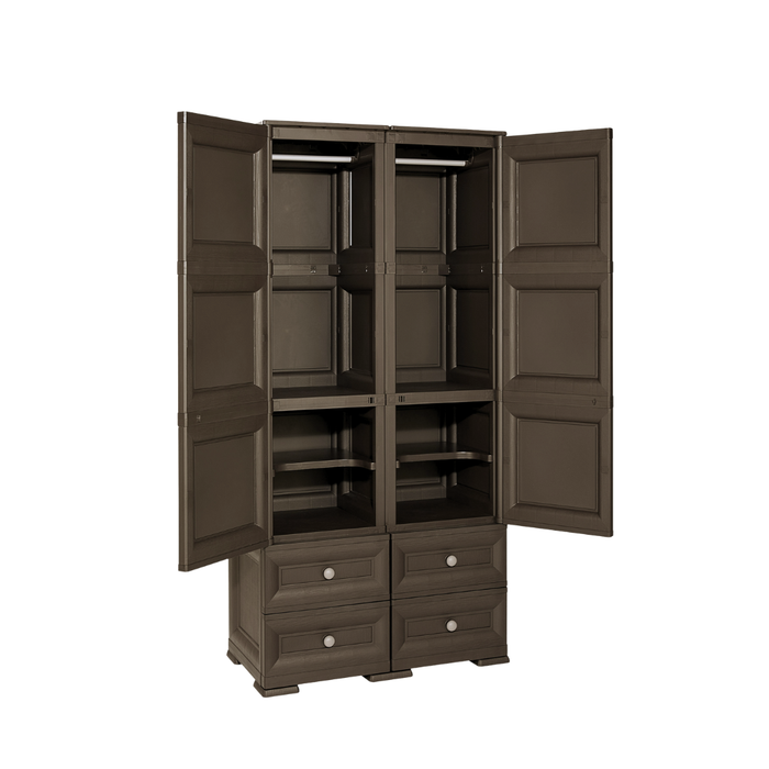Tonterelli Tall Wardrobe with 4 Drawers Brown