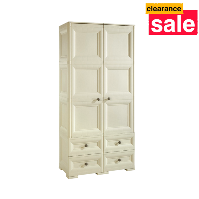 Tonterelli Tall Wardrobe with 4 Drawers Beige