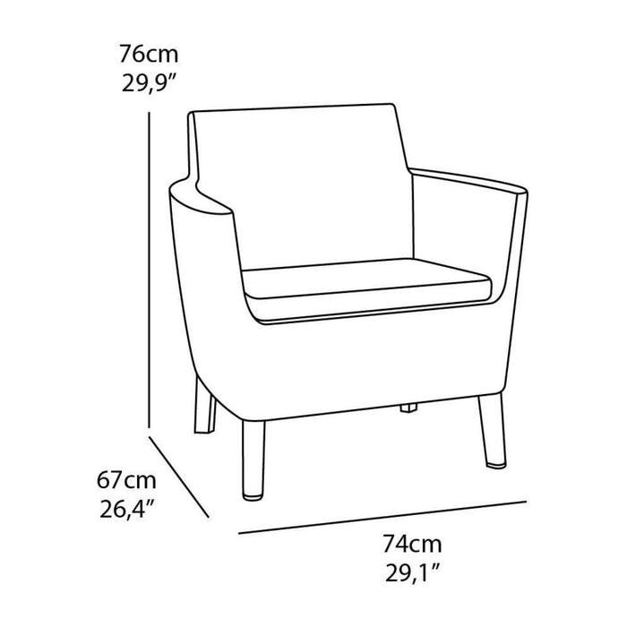 Salemo Balcony Outdoor Sofa Set with Luzon Table Graphite