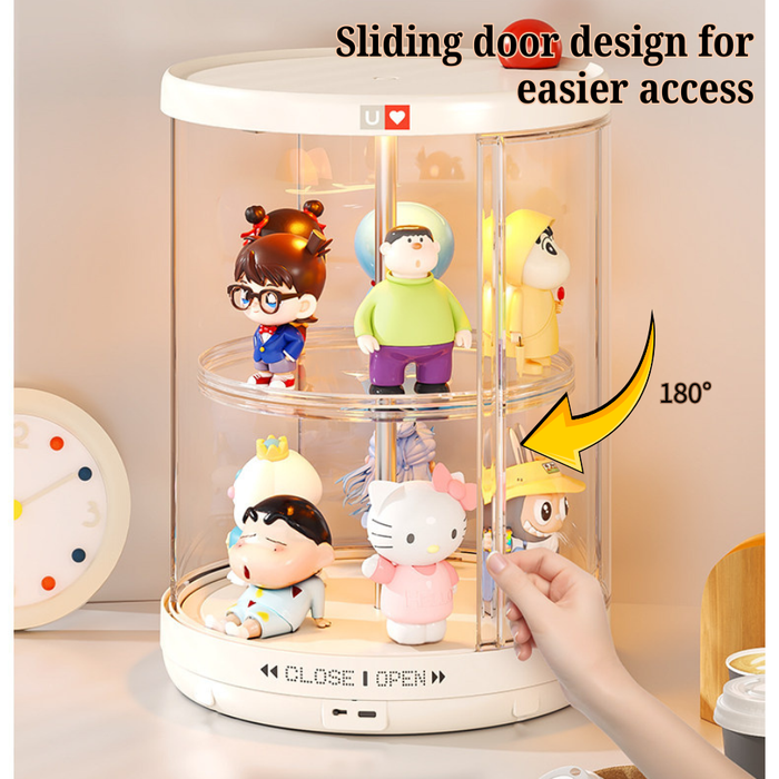 ShowCase Pro Sensor 360° Auto Rotate Figurine Display case with LED Light