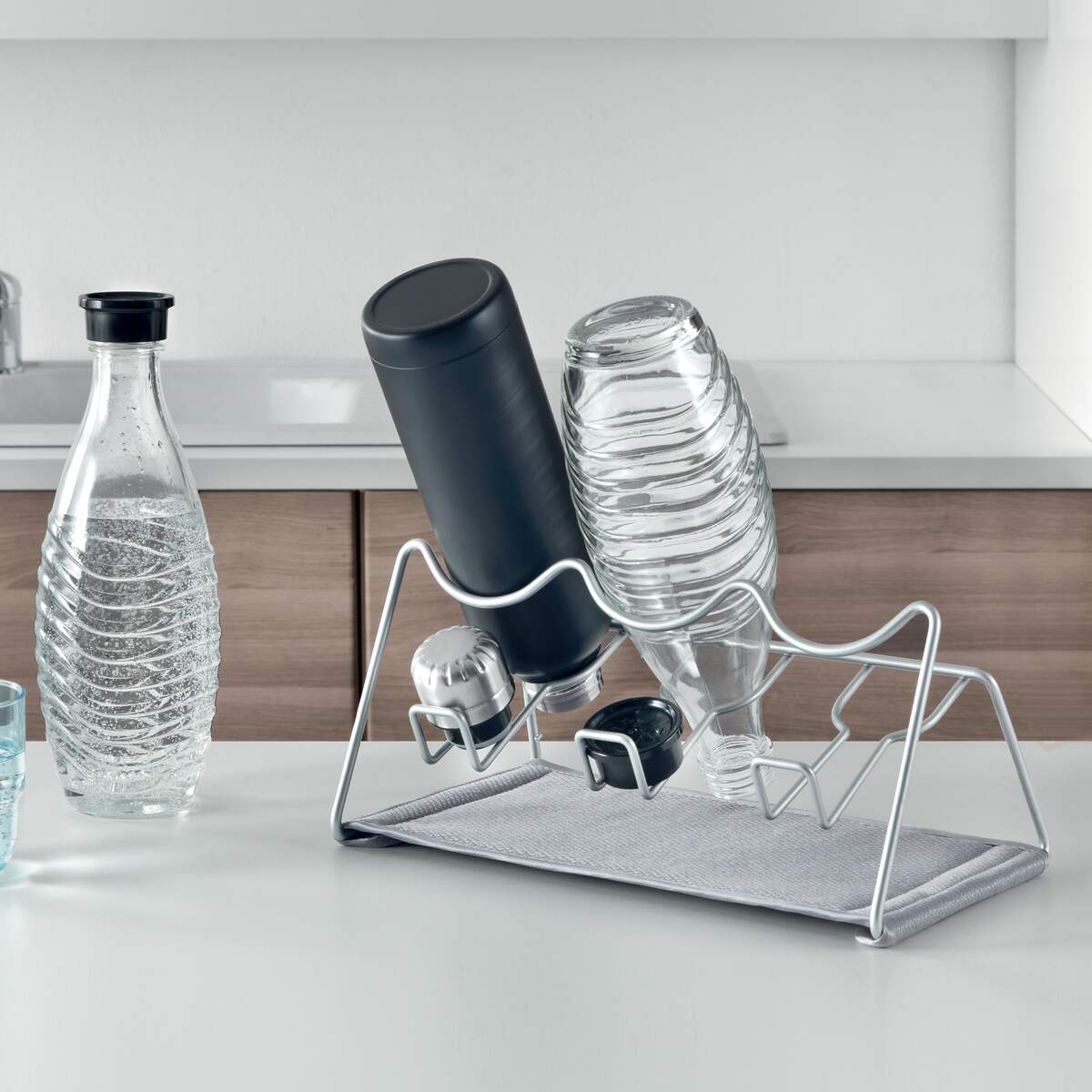 Sodatex 3 Bottle drying rack with cap holders — The Home Shoppe