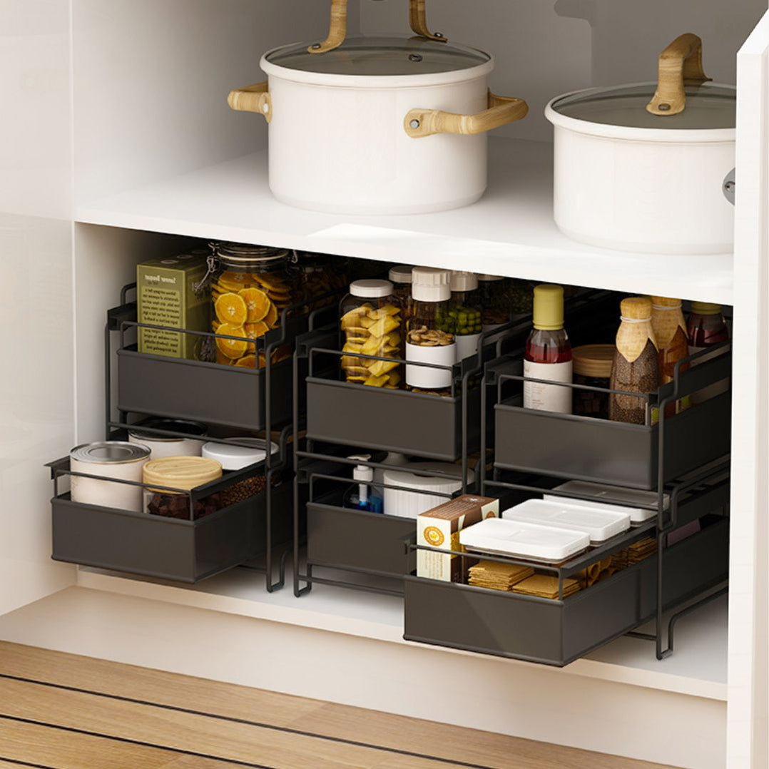 Multipurpose Kitchen Stackable Pull Out Drawer Multi Tier Rack M — The ...