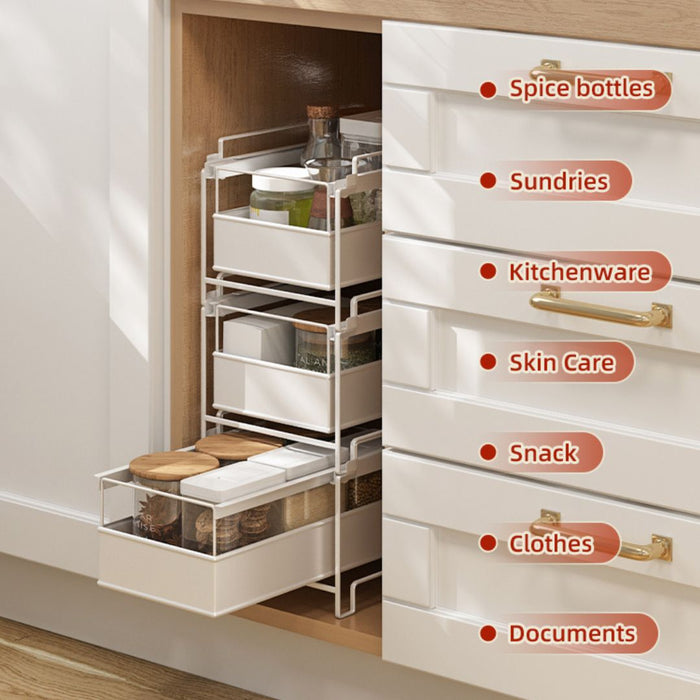 Stackable Pull Out Under Sink Drawer Multi Tier Rack L