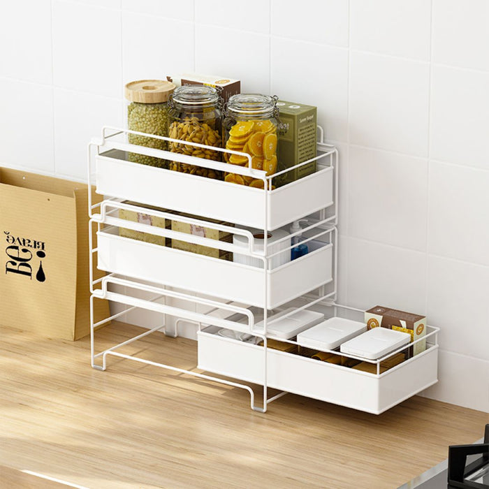 Stackable Pull Out Multipurpose Drawer Multi Tier Rack M