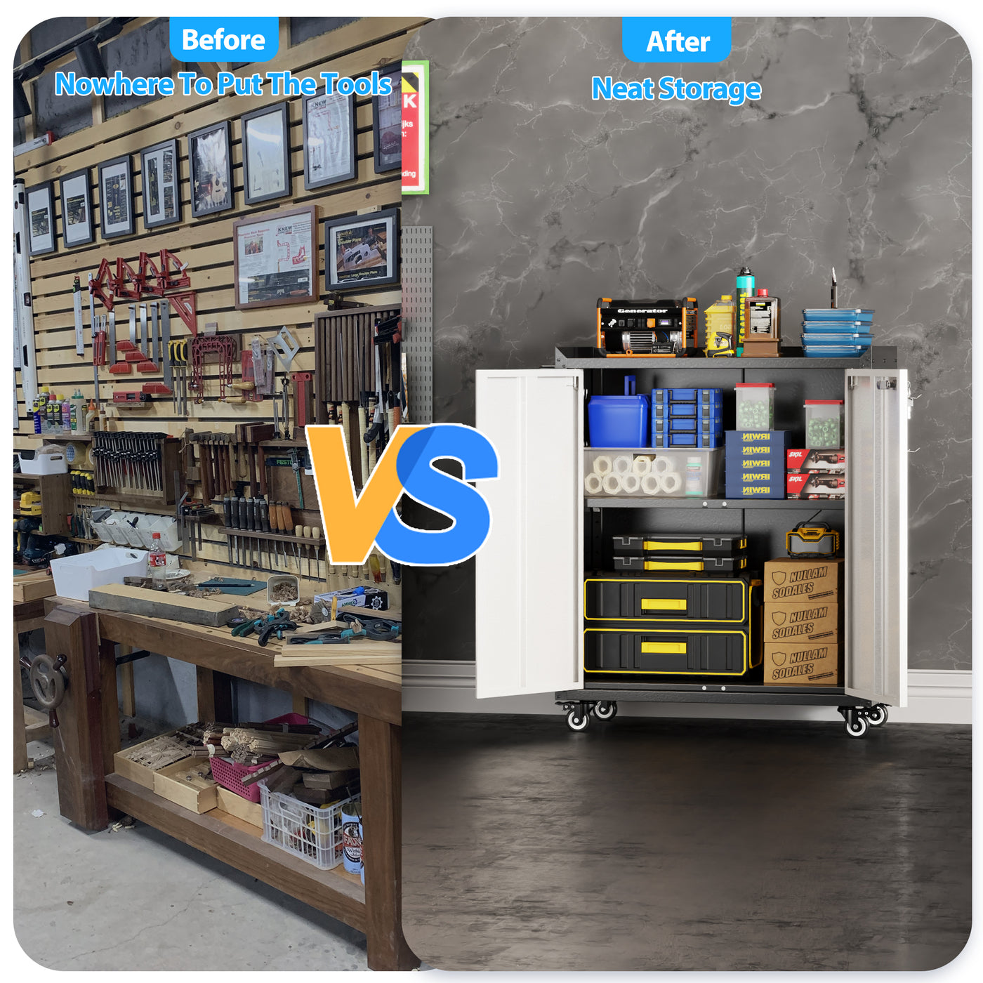 SteelMax Base Office Patio Metal Storage Cabinet with wheels — The Home ...