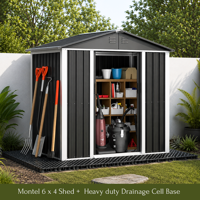 Montel 6 x 4 ft Steel Garden Shed