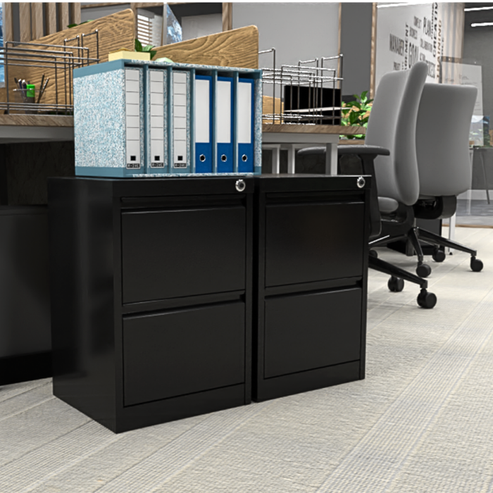 Filex 2 Drawer Office Filing Drawer Cabinet Black