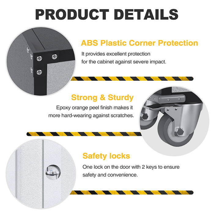 SteelMax Tall Utility Tools Storage Cabinet with DIY Tools and Wheels