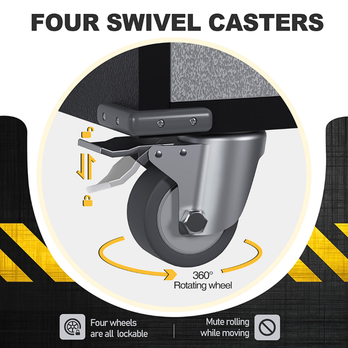 SteelMax Tall Utility Tools Storage Cabinet with DIY Tools and Wheels