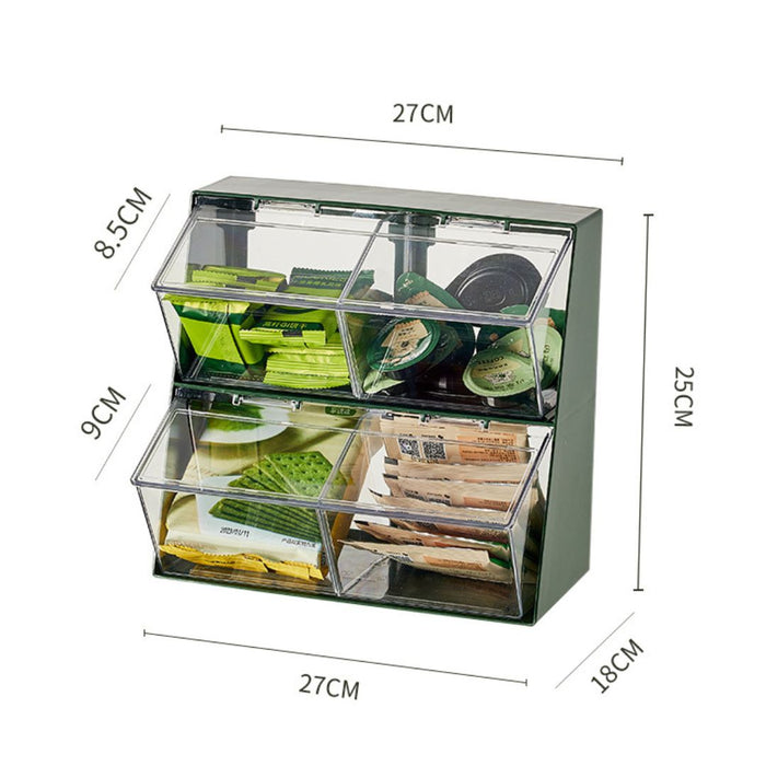 Coffee Capsules & Tea Bag Storage Box with cover
