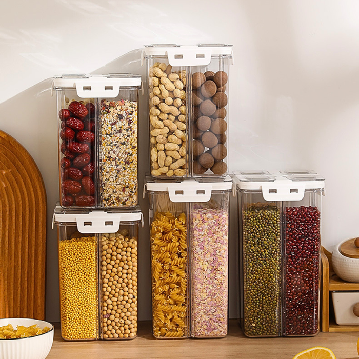 4-in-1 Multicompartment Airtight Grain beans Storage Container