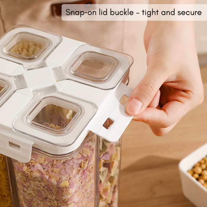 4-in-1 Multicompartment Airtight Grain beans Storage Container