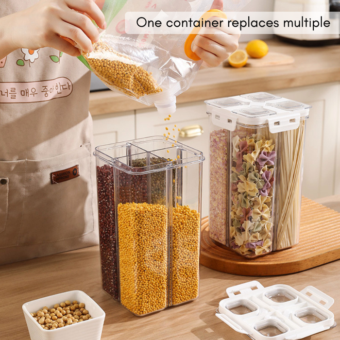 4-in-1 Multicompartment Airtight Grain beans Storage Container