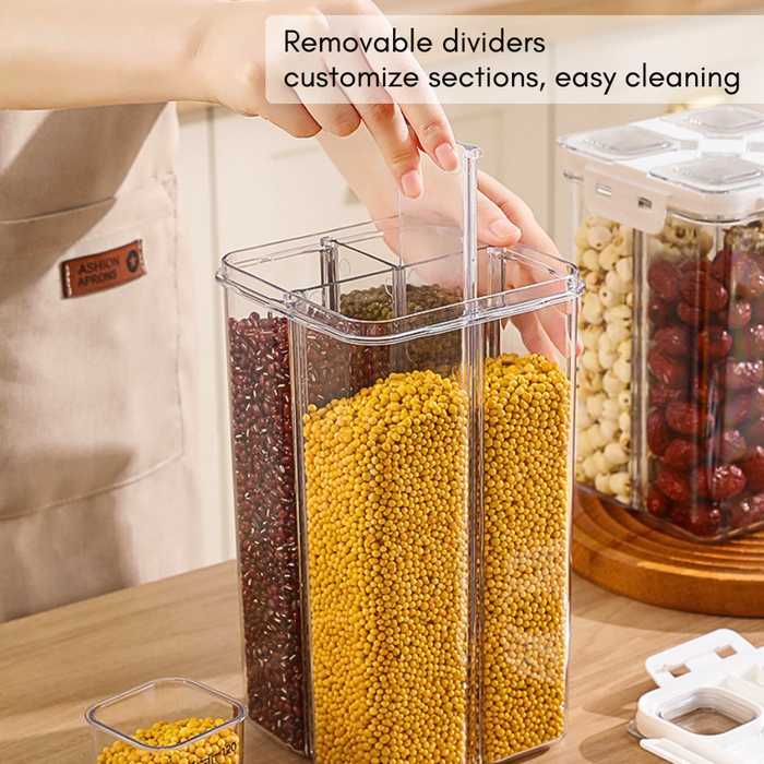 4-in-1 Multicompartment Airtight Grain beans Storage Container