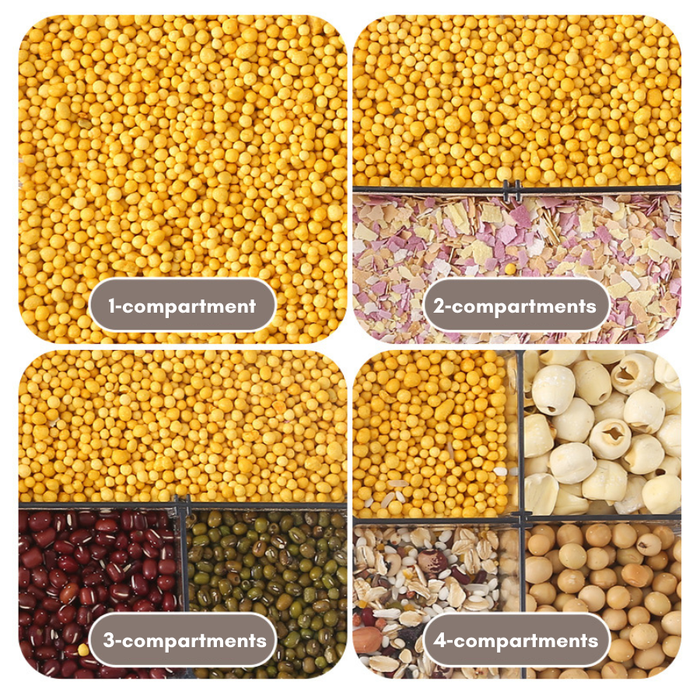 4-in-1 Multicompartment Airtight Grain beans Storage Container