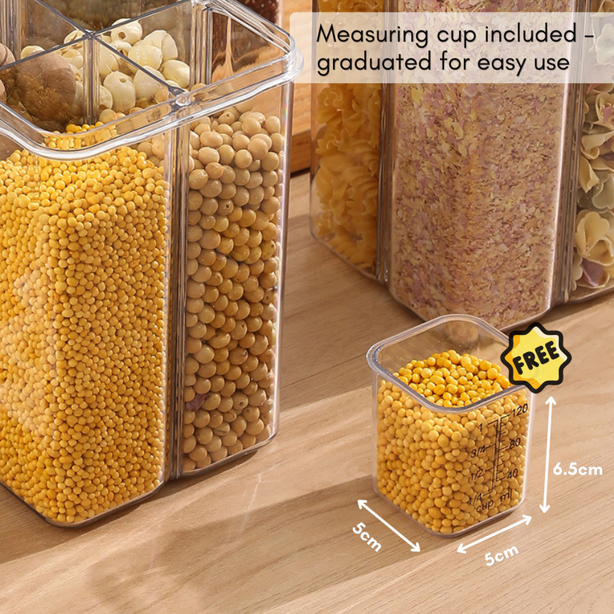 4-in-1 Multicompartment Airtight Grain beans Storage Container — The ...