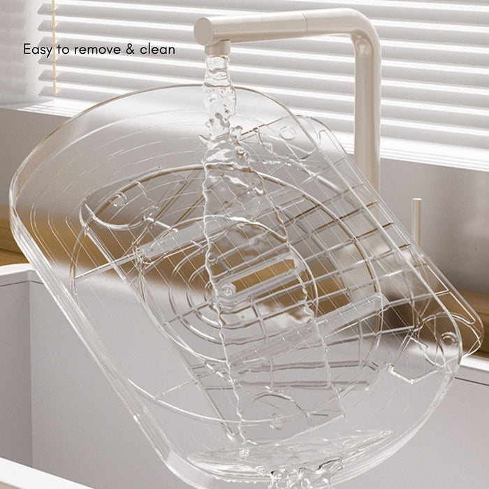 Refrigerator 360 Turntable Storage Organizer Tray Rectangle Clear