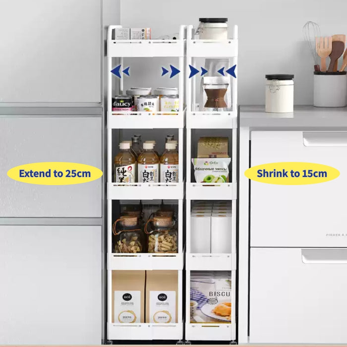 Wide Adjustable Kitchen Storage Trolley Rack