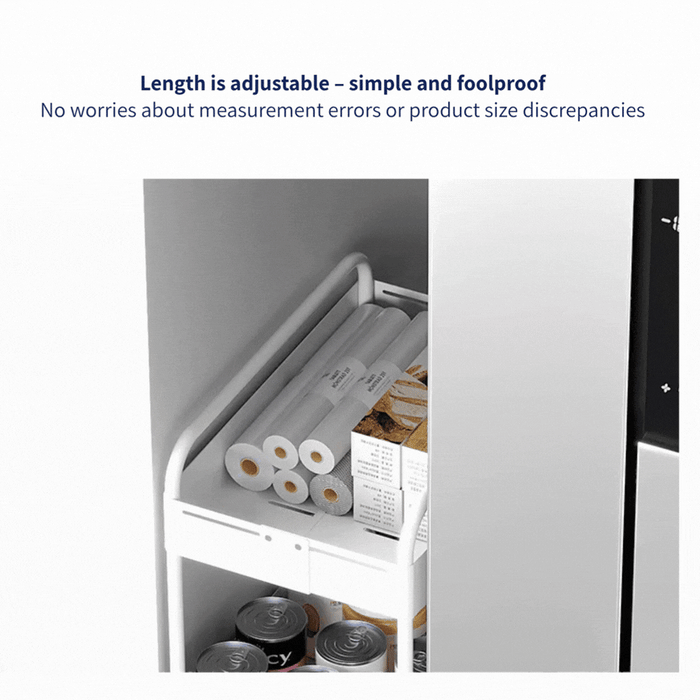 Wide Adjustable Kitchen Storage Trolley Rack
