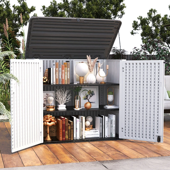 MIA Outdoor Utility Garden Shed White + 2 Shelves