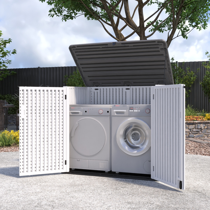 MIA Outdoor Utility Garden Shed White + 2 Shelves