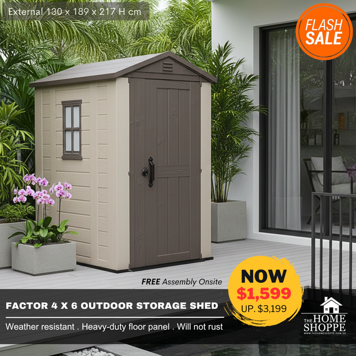 Factor 4 x 6 Outdoor Shed Free Delivery