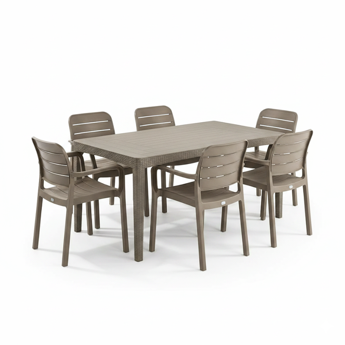 Girona Outdoor Long Dining Table Cappuccino