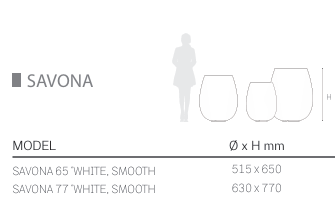 Savona Tall Planter Pot Smooth White (2 Sizes)