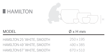 Hamilton Round Planter Pot Smooth White (3 Sizes)