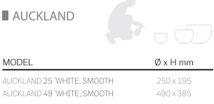 Auckland Planter Pot Smooth White  (2 Sizes)