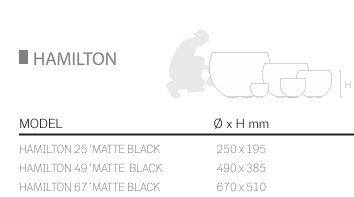 Hamilton Round Planter Pot Matt Black (3 Sizes)