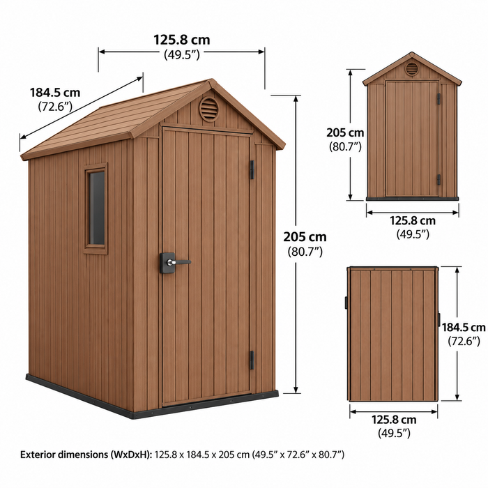 Darwin 4 x 6 Ft Slim Outdoor Storage Garden Shed