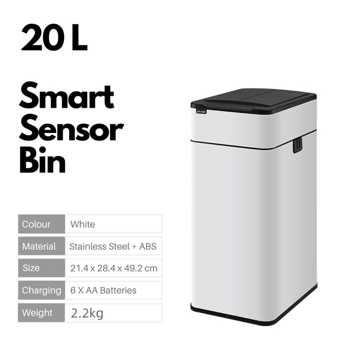Vista 20L Sliding Lid Smart Sensor Trash Bin