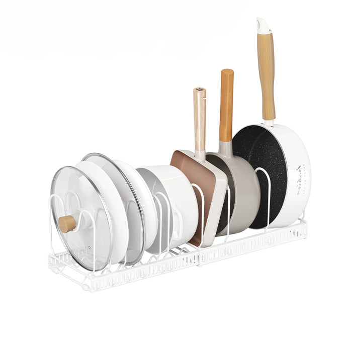 Adjustable Pans Pot Lid Rack White