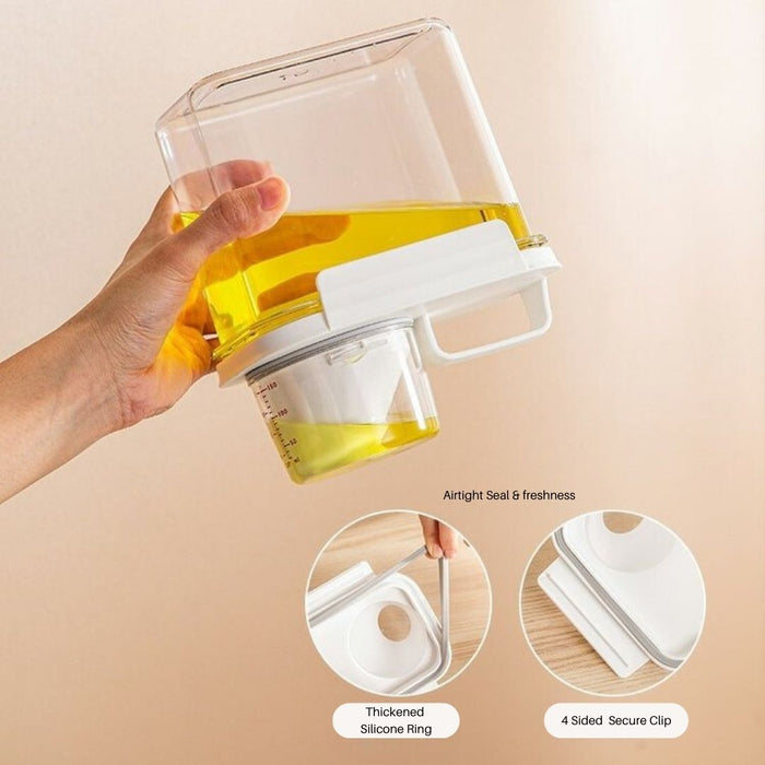 Airtight Food Grains Cereal Container with Measuring Cup