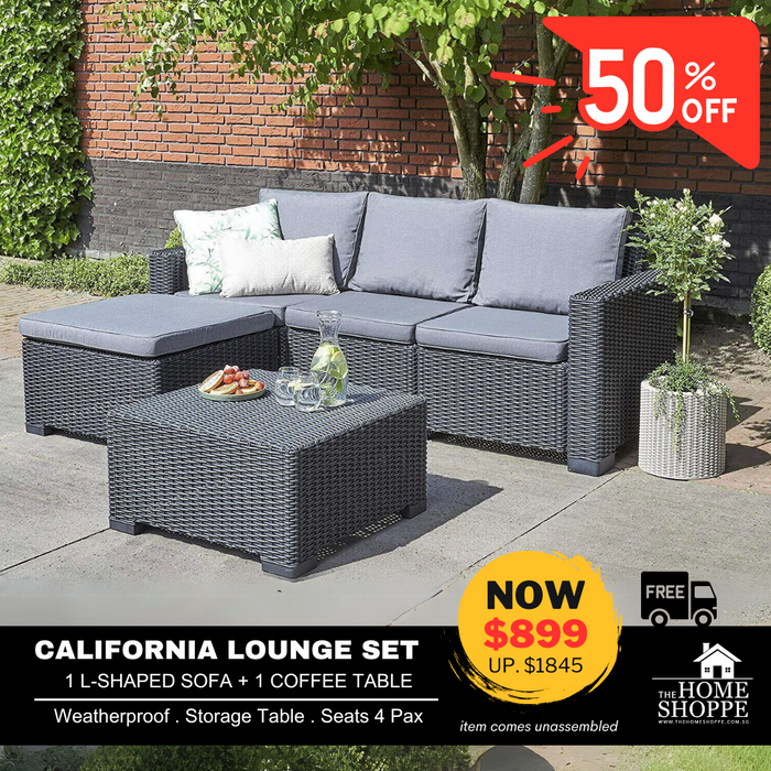 California Outdoor 3 Seater Chaise Sofa Set