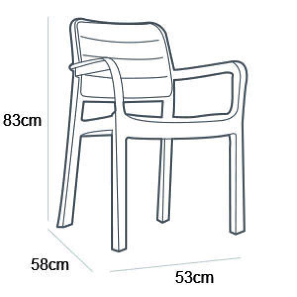 Porto Table Outdoor Dining set with 4 Tisara Chair Graphite