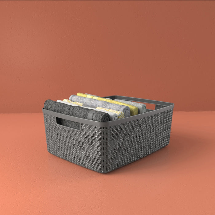 Jute Medium Storage Basket 12L Dark Grey
