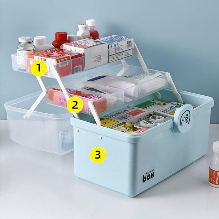 Large First Aid Kit Box Medicine Box Plastic Container Multi-layer Storage  Organizer Medical Box Nordic Home Medicine Cabinet