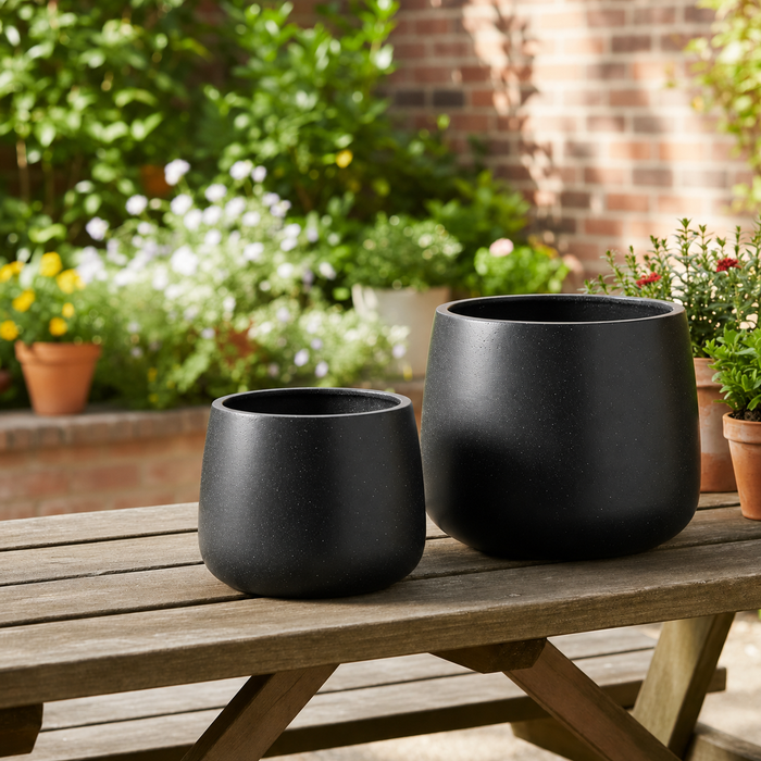 Auckland Planter Pot Matt Black  (2 Sizes)