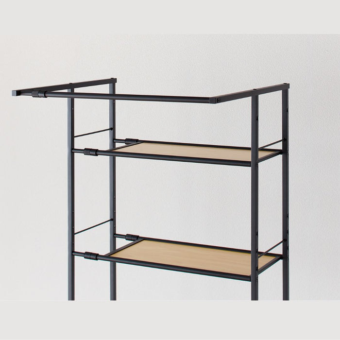 Adjustable Laundry Washing Machine Rack Wood HSR-5BK Black