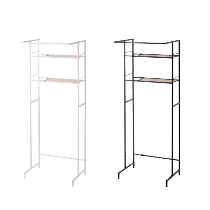 Adjustable Laundry Washing Machine Rack Wood HSR-5BK Black