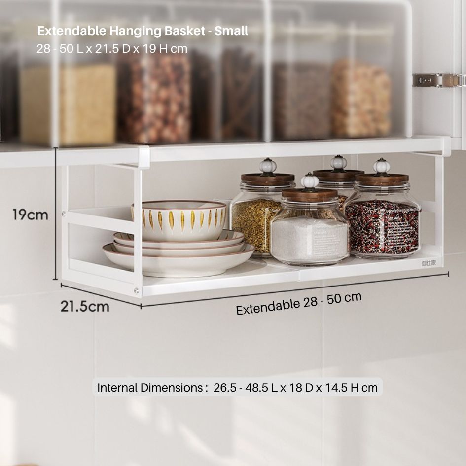 Extendable Kitchen Cabinet Hanging Basket Rack (3 Sizes) — The Home Shoppe