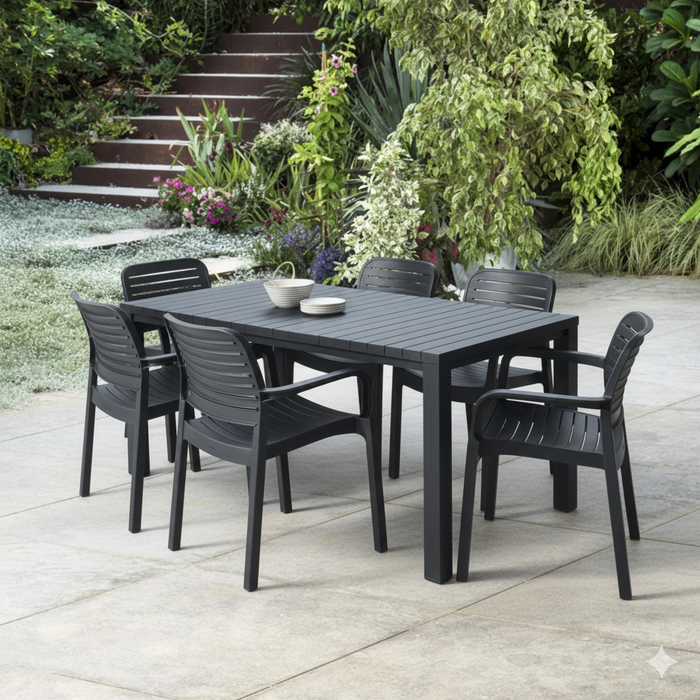 Julie Dining Table + 6 Chloe Chairs