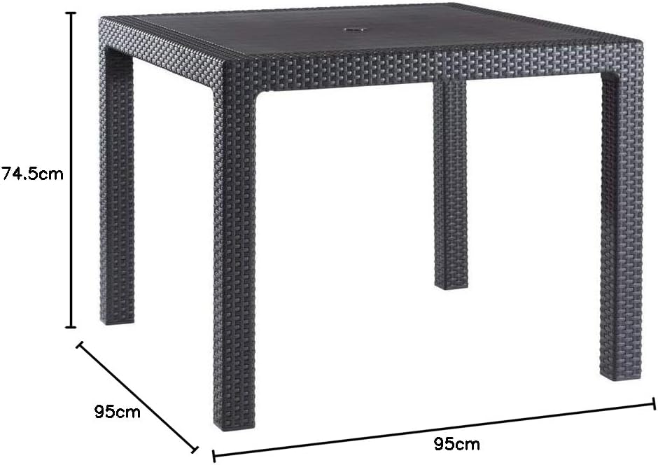 Quartet Outdoor Dining Table + 4 Tisara Chair Graphite